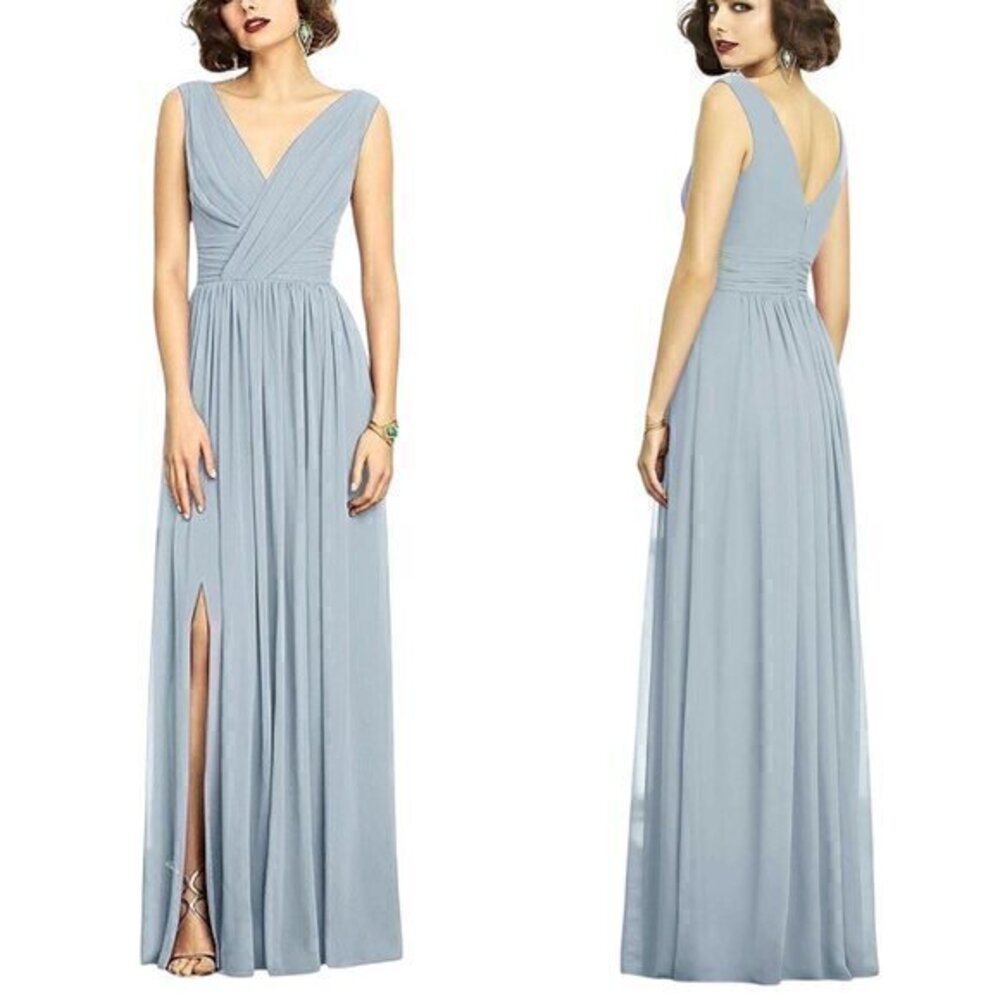 Elegant Sleeveless Blue Evening Gown